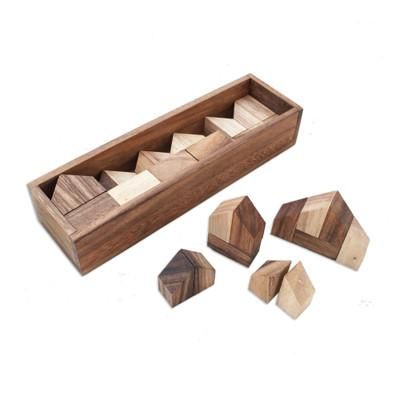 Home Town,'Raintree Wood City Builder Game from Thailand (37 Piece)'