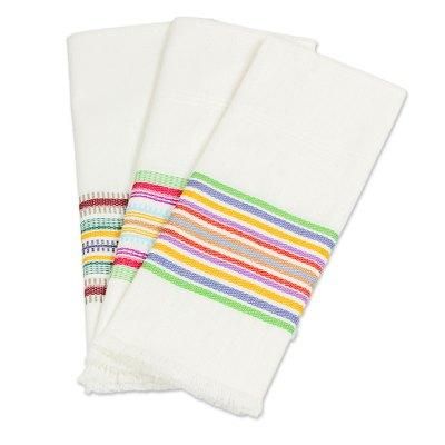 Celebration,'Striped Multicolor 100% Cotton Dishtowels (Set of 3)'