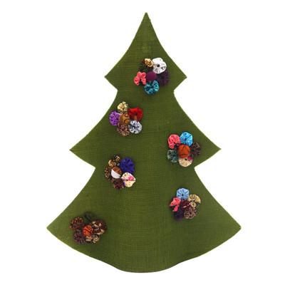 Christmas in Batik in Green,'Handmade Green Batik Christmas Tree Decorative Sculpture'