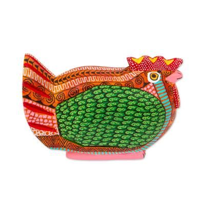 Flirty Hen,'Hen Alebrije Figurine'