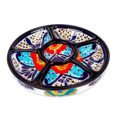 Festive Flowers,'Talavera Style Appetizer Bowl Set from Mexico (7 Piece)'