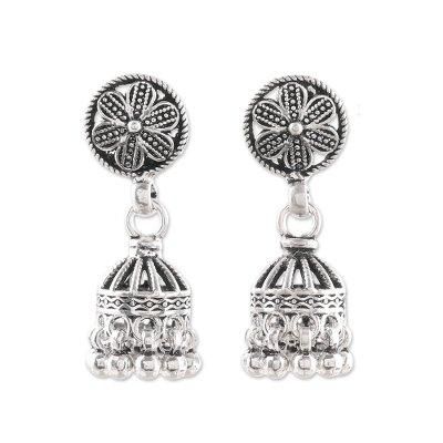 Jhumki Garden,'Artisan Crafted Sterling Silver Chandelier Earrings'