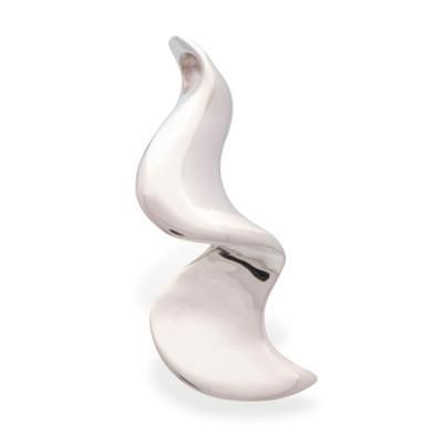 Waves and Equilibrium,'Wavy Sterling Silver Pendant from Mexico'