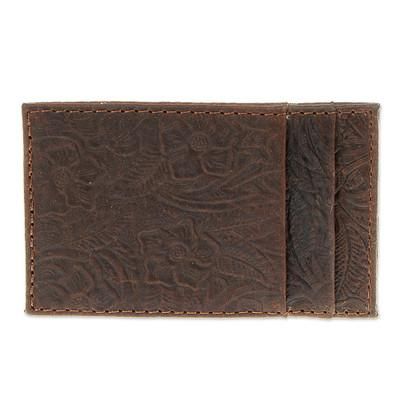 Floral Pass,'Floral Leather Card Wallet Handcrafted in Mexico'