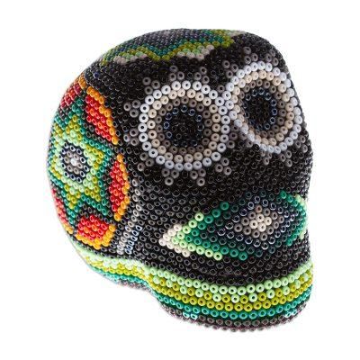 Sierra Stars,'Artisan Crafted Huichol Skull Sculpture'
