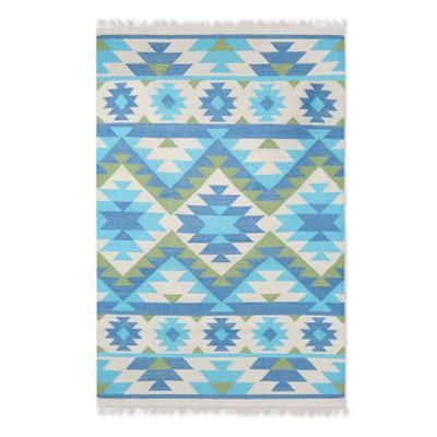 Rolling Hills,'Hand-Woven Flat Weave Wool Area Rug (4x6)'