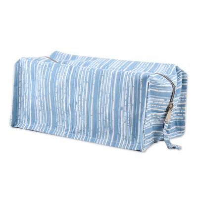 'Cotton Travel Case with Hand-Block Printed Striped Pattern'