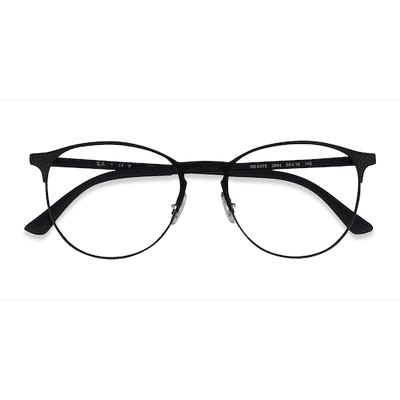 Unisex s round Matte Black Metal Prescription eyeglasses - Eyebuydirect s Ray-Ban RB6375