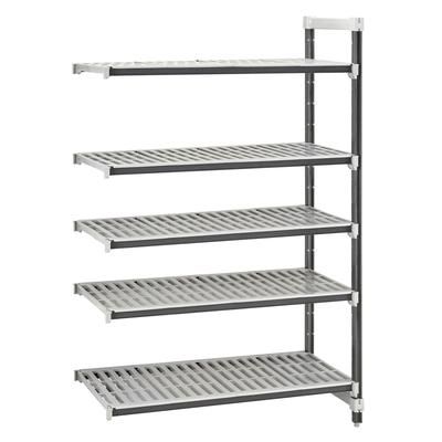 Cambro EXA216064V5480 60" NSF 5-Tier Polymer Shelf Kit - Camshelving Elements XTRA, 21"W, 64"H, Gray