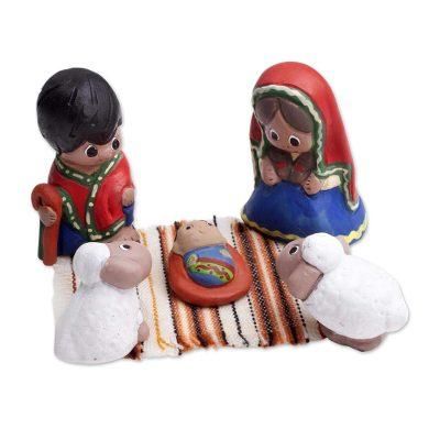 'Artisan Crafted 5-Piece Mini Ceramic Nativity Scene'