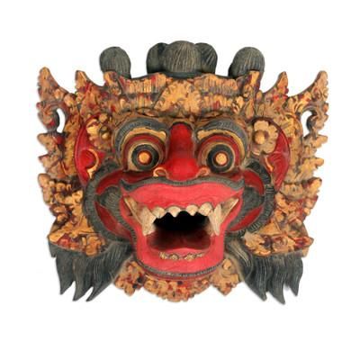 Barong of Bali,'Handcrafted Acacia Wood Mask of Balinese Barong'