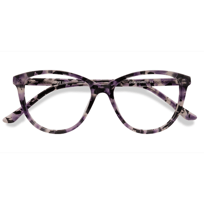 Female s horn Purple Floral Acetate Prescription eyeglasses - Eyebuydirect s Lancet