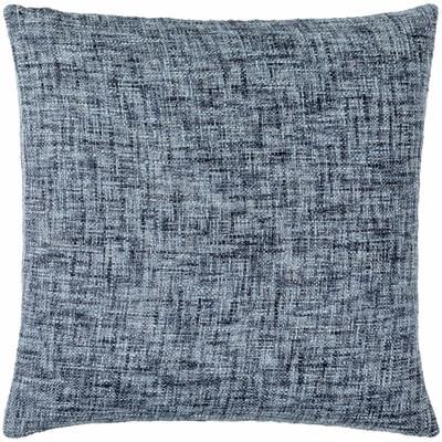 Pyotr 20" Square Modern Cotton Dark Blue/Denim/Navy Throw Pillow - Boutique Rugs