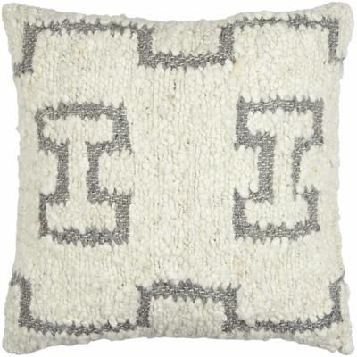 Sunil 18" Square Modern Wool Cream/Gray Throw Pillow - Boutique Rugs