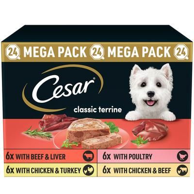 24x150g Mixed Pack Terrine Classic Cesar Wet Dog Food