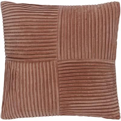 Reuel 20" Square Modern Cotton Brick Red/Dark Pink/Camel/Dark Brown/Pearl Throw Pillow - Boutique Rugs
