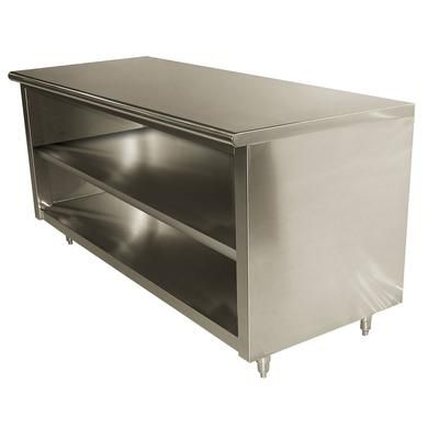 Advance Tabco EB-SS-2412M 144" Dish Cabinet w/ Open Base & Midshelf, 24"D, Stainless Steel