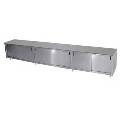 Advance Tabco ECB-SS-309-X 108" Enclosed Work Table w/ Sliding Doors, 30"D, Stainless Steel