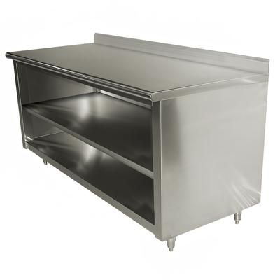 Advance Tabco EEK-SS-303M-X 36" Dish Cabinet w/ Open Base & Midshelf, 5" Backsplash, 30"D, Stainless Steel