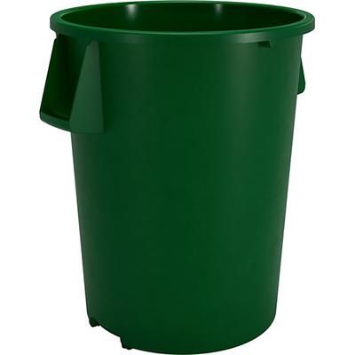 Carlisle 84104409 44 gallon Commercial Trash Can - Plastic, Round, Food Rated, Green