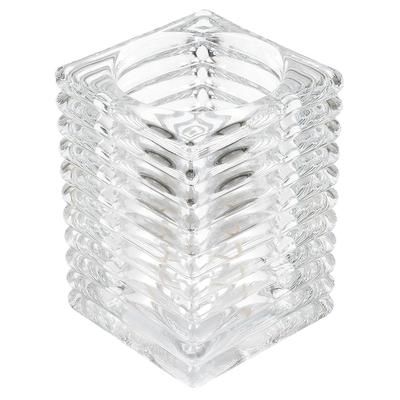 Hollowick 1511C Horizontal Rib Glass Block Lamp, 4 1/8" H x 2 7/8" W, Clear
