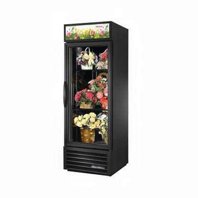 True GDM-23FC-HC~TSL01 BLK 1 Section Floral Cooler w/ Swinging Door - Black, 115v | True Refrigeration