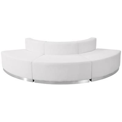 Flash Furniture ZB-803-800-SET-WH-GG 3 Piece Modular Reception Sofa Set - LeatherSoft Upholstery, White