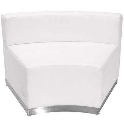 Flash Furniture ZB-803-INSEAT-WH-GG Modular Concave Chair - White LeatherSoft Upholstery, Stainless Steel Base