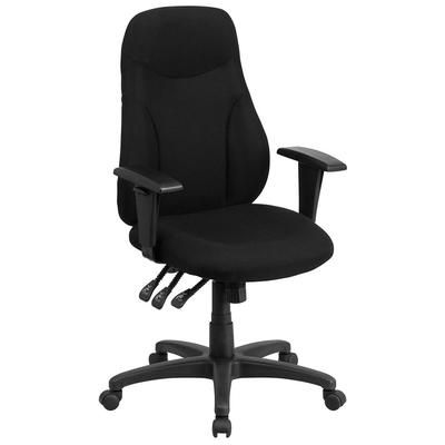 Flash Furniture BT-90297H-A-GG Swivel Office Chair w/ High Back - Black Polyester Upholstery
