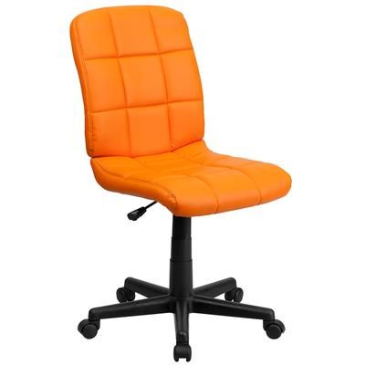 Flash Furniture GO-1691-1-ORG-GG Swivel Office Chair w/ Mid Back - Orange Vinyl Upholstery