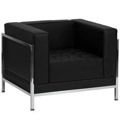 Flash Furniture ZB-IMAG-CHAIR-GG Arm Chair - Black LeatherSoft Upholstery, Stainless Legs