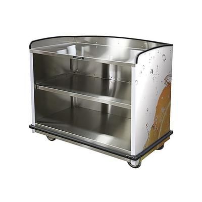 Lakeside 8702 43 3/4" Beverage Service Cart w/ 2 Levels - 25 3/4"D x 38 1/4"H, Stainless Steel, Base Compartment, Stainless Steel