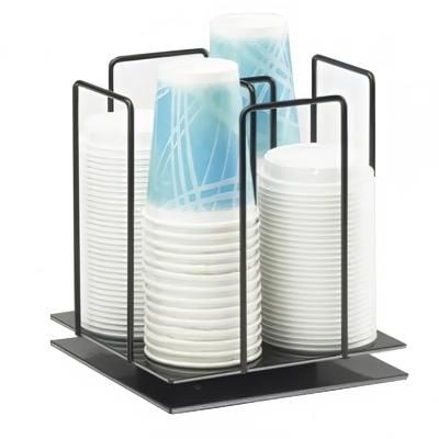 Cal-Mil 1212-3 Cup & Lid Organizer, 4 Compartment, All Cup Types, Black