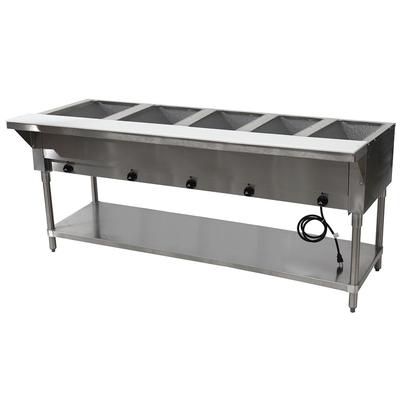 Advance Tabco HF-5E-240 77 3/4" Hot Food Table w/ 5 Wells & Cutting Board, 208 240v/1ph, 208-240V, Silver