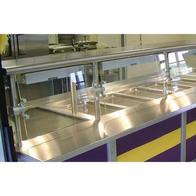 Advance Tabco NSGC-15-120 Cafeteria Style Food Shield - 15x120x18", Stainless Steel Top Shelf, 120" x 15" x 19.25"