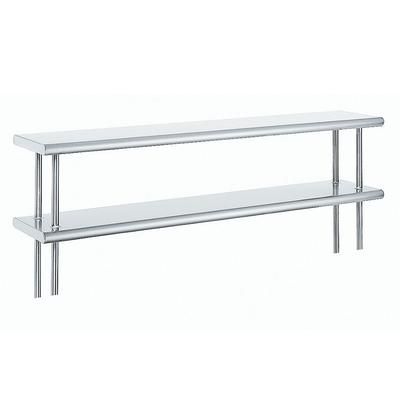 Advance Tabco ODS-12-96R 96" Old Style Table Mount Shelf - 2 Deck, Rear Turn Up, 12"L, 18 ga 430 Stainless Steel
