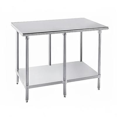 Advance Tabco SAG-309 108" 16 ga Work Table w/ Undershelf & 430 Series Stainless Steel Flat Top