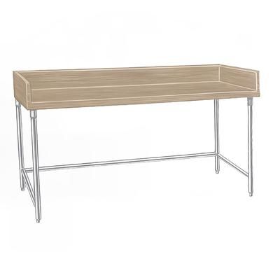 Advance Tabco TBS-306 72" Maple Top Bakers Table w/ 4" Splash & Open Base, 30"D, Stainless Steel
