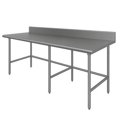 Advance Tabco TKLG-369 108" 14 ga Work Table w/ 304 Series Stainless Steel Top, 5" Backsplash