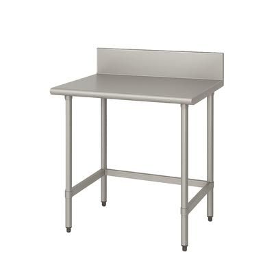 Advance Tabco TVKS-300 30" 14 ga Work Table w/ 304 Series Stainless Steel Top, 10" Backsplash
