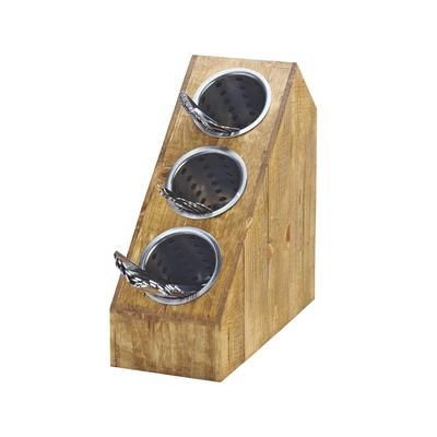 Cal-Mil 3423-3-99 15" 3 Section Cylinder Display, Reclaimed Wood, Slanted, Brown