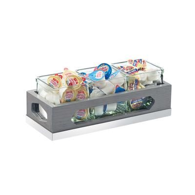 Cal-Mil 3806-83 Rectangular 3 Compartment Condiment Jar Display - Clear/Gray