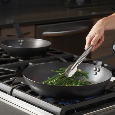 American Metalcraft BSFP12 12" Stainless Steel Frying Pan w/ Solid Metal Handle, Black