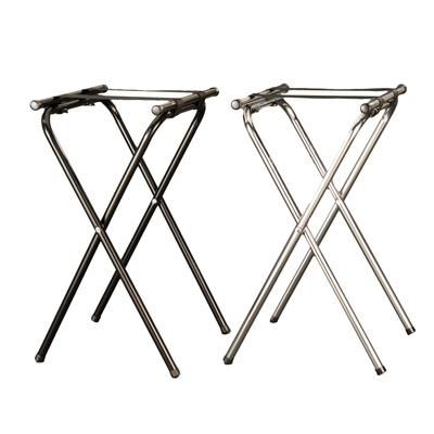 American Metalcraft CTS31 Folding Tray Stand w/ Nylon Straps, Chrome/Black