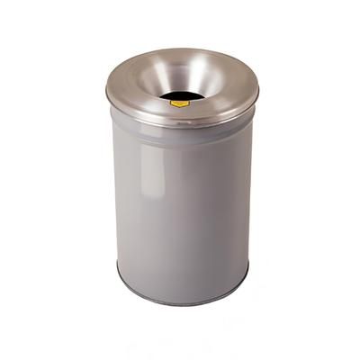 Justrite 26612G 12 gallon Cease-Fire Safety Waste Receptacle w/ Aluminum Head - Steel, Gray, Fire Resistant