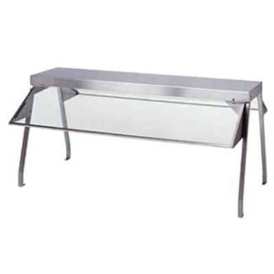 Duke 838 Buffet Shelf w/ 2 Glass Sneeze Guards, 58 3/8" x 10 1/2" x 20", 2 Sneeze Guards, 1/4" Acrylic End Guards, Silver