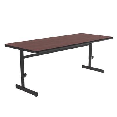 Correll CSA3060-20-09-09 Rectangular Adjustable Height Work Station, 60"W x 30"D - Mahogany/Black T-Mold, Red