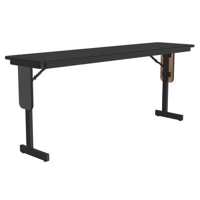 Correll SP1872PX-07 18 x 72" Panel Leg Seminar and Training Table, 29" H, Black Granite/Black