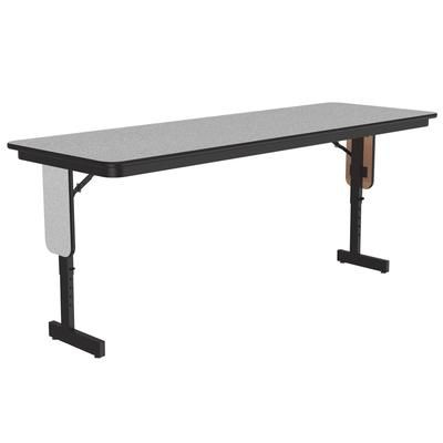 Correll SPA2472PX-15 24 x 72" Panel Leg Seminar Table, Adjusts to 32" H, Gray Granite/Black
