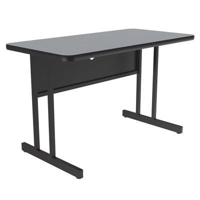 Correll WS2448-15-09-09 Rectangular Desk Height Work Station, 48"W x 24"D - Gray Granite/Black T-Mold